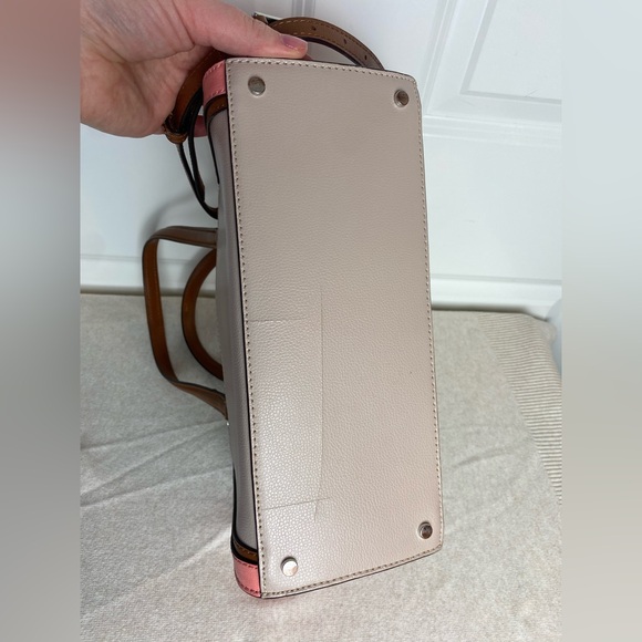 Kate Spade Geraldine Pink and Tan Leather Satchel Bag - Picture 7 of 8